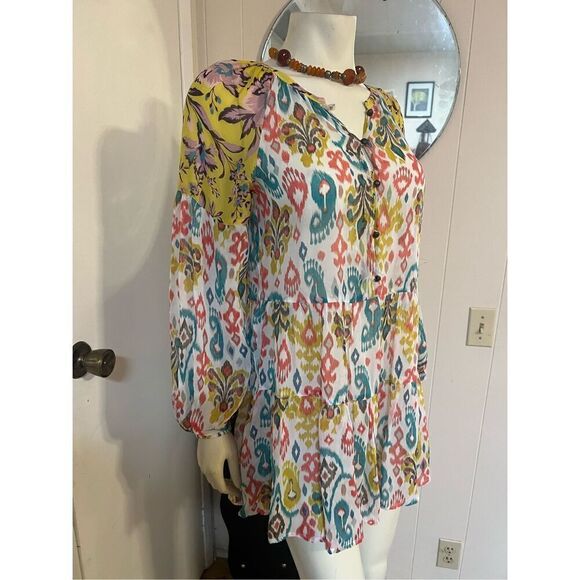Anthropologie Maureen Babydoll Tunic Paisley Viscose Top Size XS $118 - Picture 6 of 12